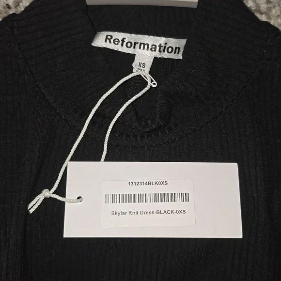 Reformation - Skylar Knit Dress Sleeveless Mini - XS Black - Picture 4 of 10